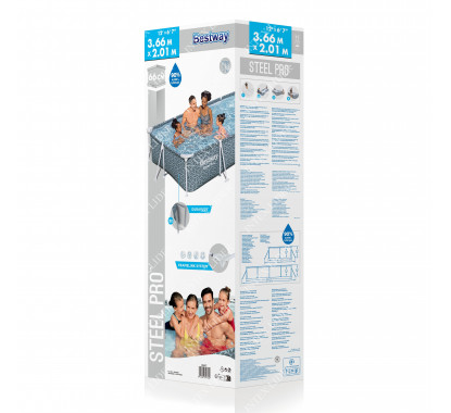561FV Bestway Каркасный прямоугольный бассейн, 366х201х66см+фильтрнасос