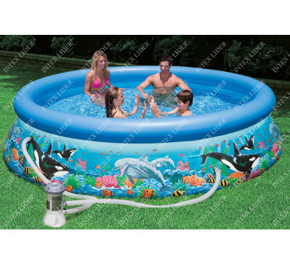 28126 Бассейн надувной Intex Ocean Reef 305x76 с фильтром насосом