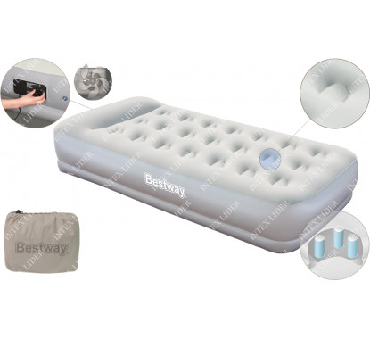 67455 Bestway Надувная кровать Restaira Premium Airbed(single) 191х97х38 см со встроенным насосом