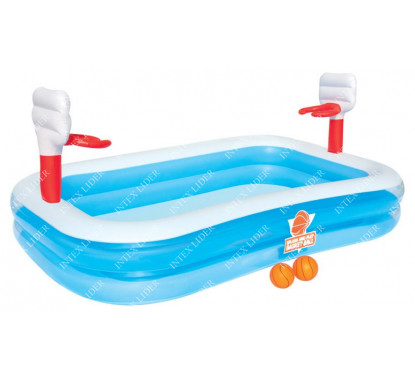 54122 Игровой бассейн Баскетбол + 2 мяча Bestway (251 х 168 х 102 см, 636 л)